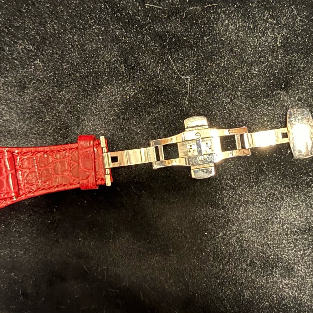 MICHELE Deco 18mm Watch Alligator Cuff Band RED. Rare! - Picture 4 of 7